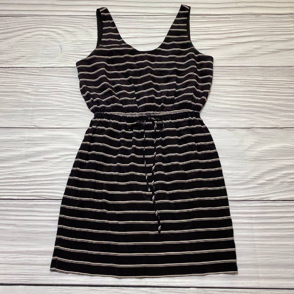 Joie Black White Striped Chariot Dress Silk - Picture 15 of 16